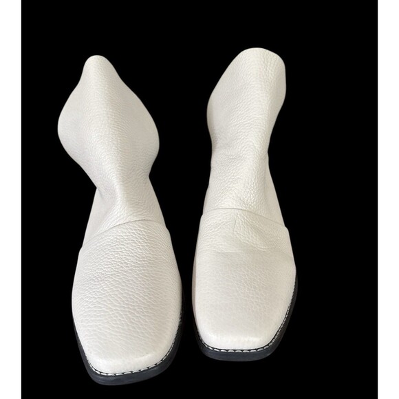 GOLO Scrunch Leather Bootie Back Zip Draped Ankle Boots Size 8 Womens‎ White - Picture 8 of 12